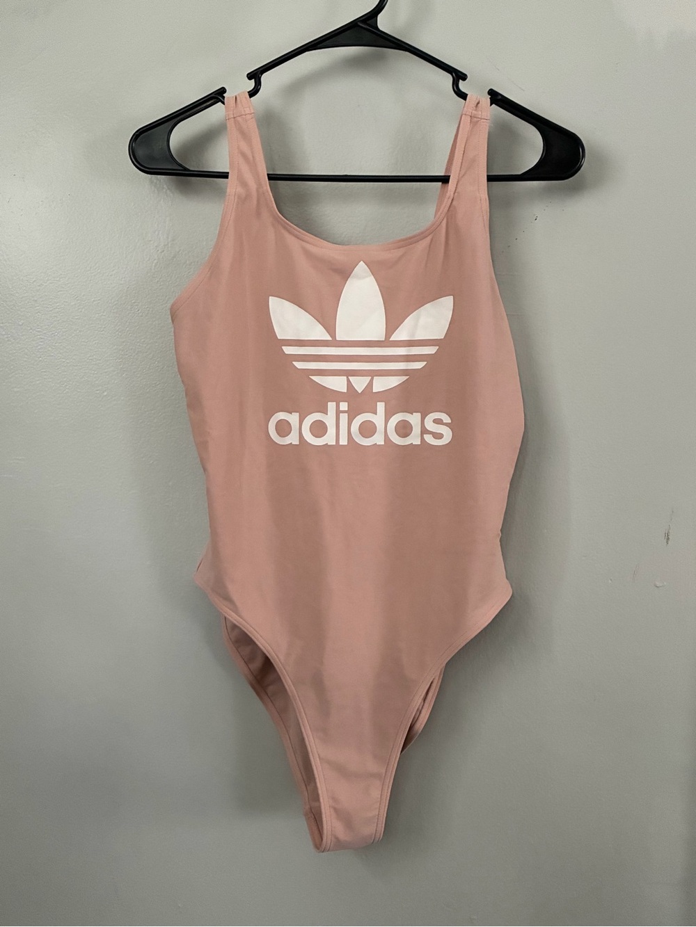 adidas women’s large Pink Trefoil One-Piece swimsuit / bodysuit